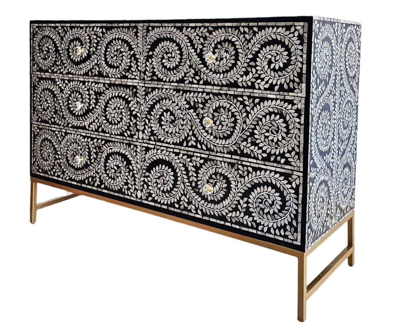 Mother of Pearl Enchanting Vine Sideboard With Drawers