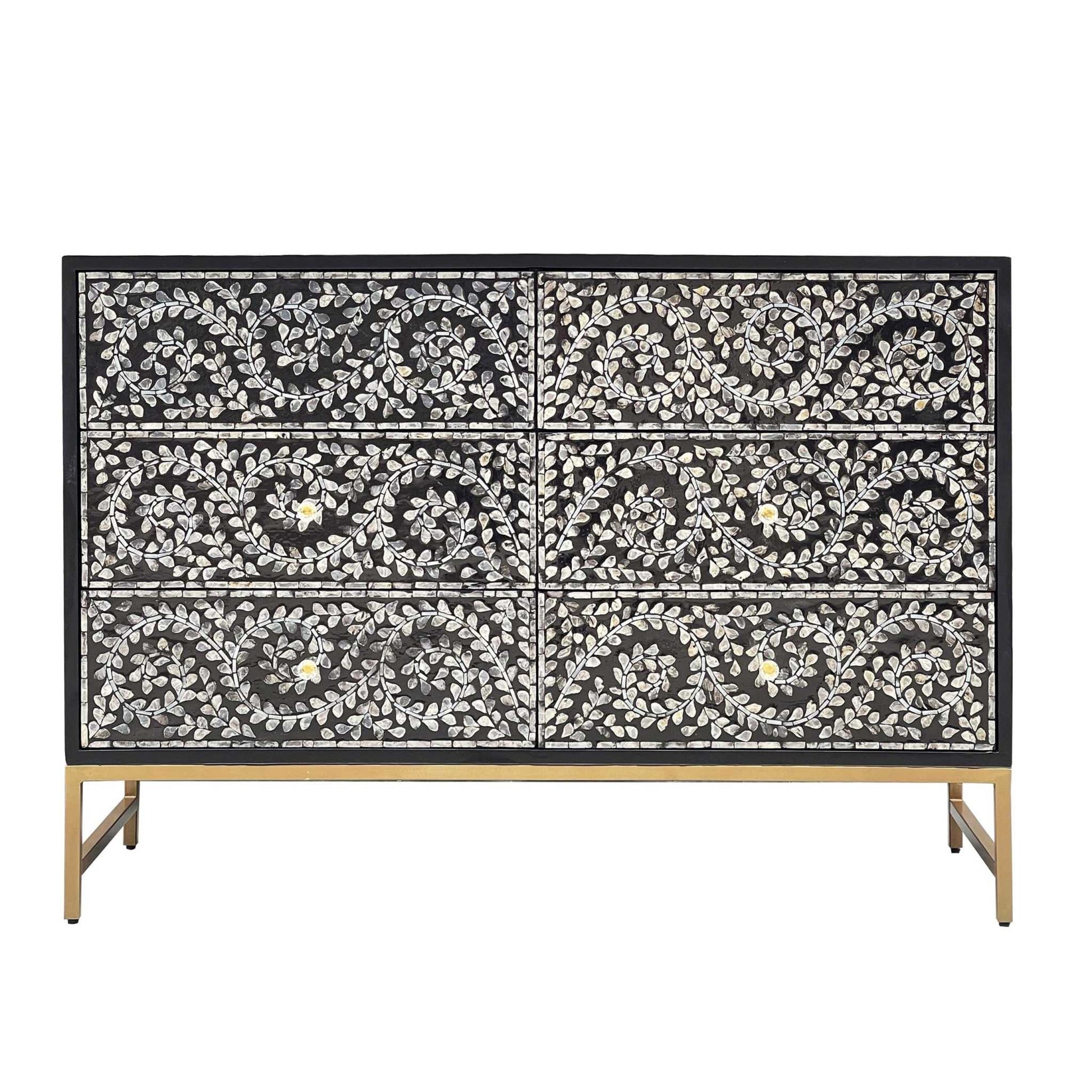 Mother of Pearl Enchanting Vine Sideboard With Drawers