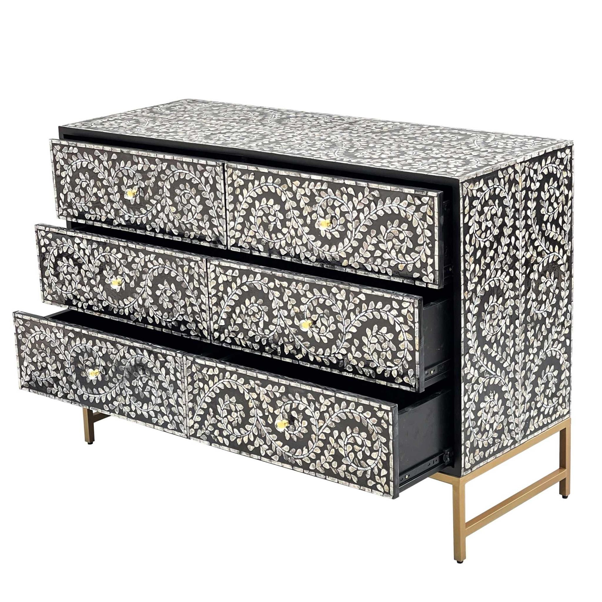 Mother of Pearl Enchanting Vine Sideboard With Drawers