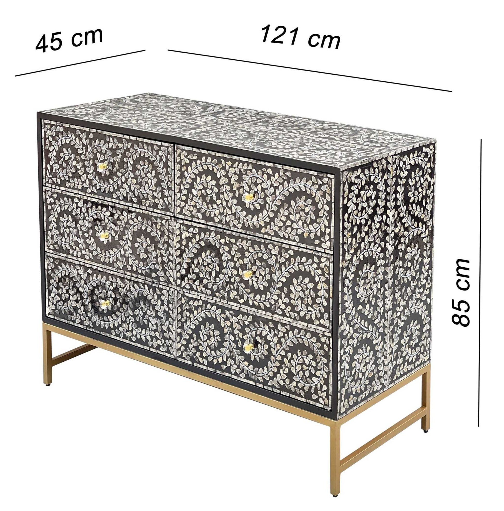 Mother of Pearl Enchanting Vine Sideboard With Drawers