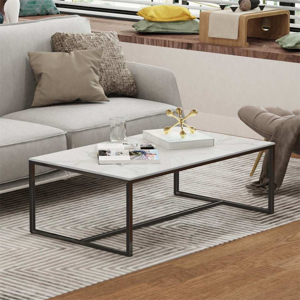 Elegant Heavy Duty Stone Coffee Table Marble