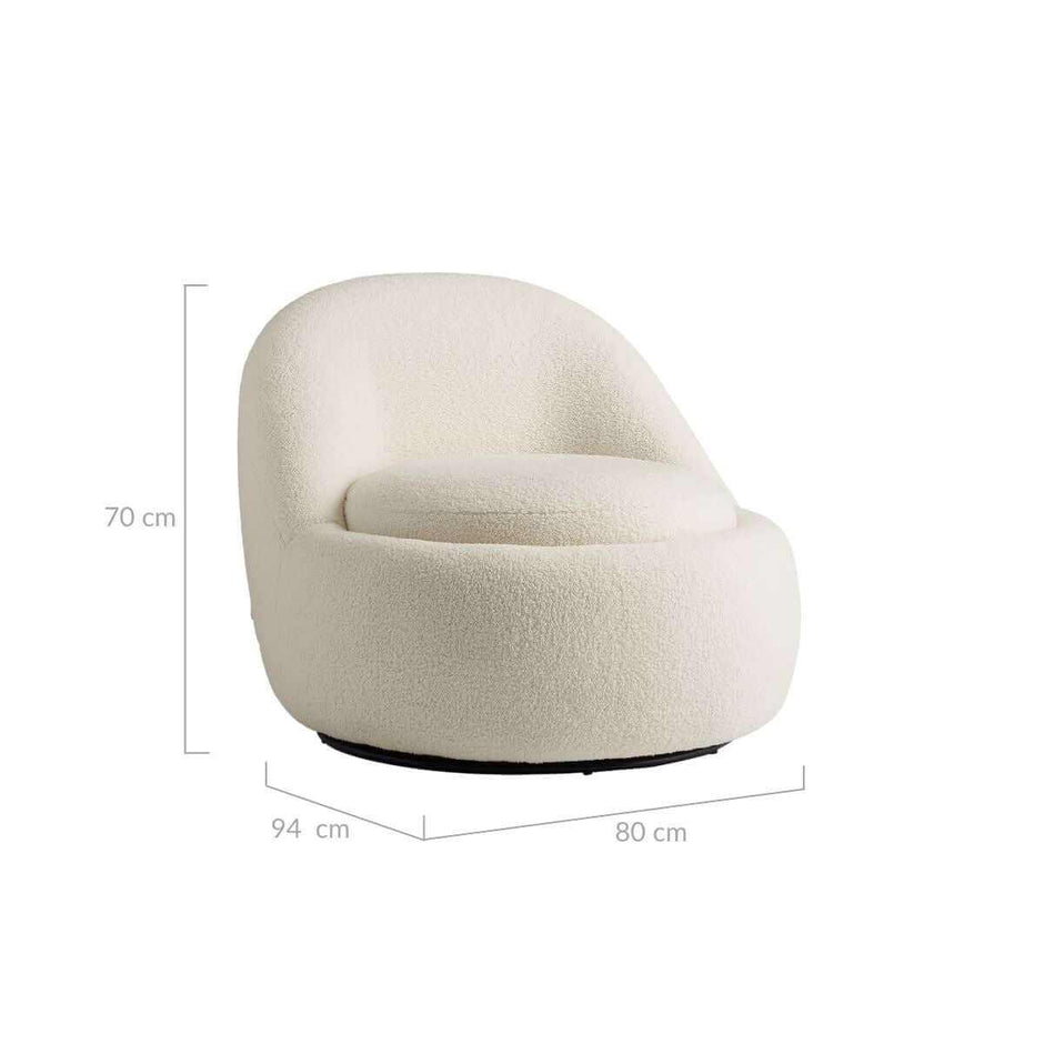 boucle swivel chair