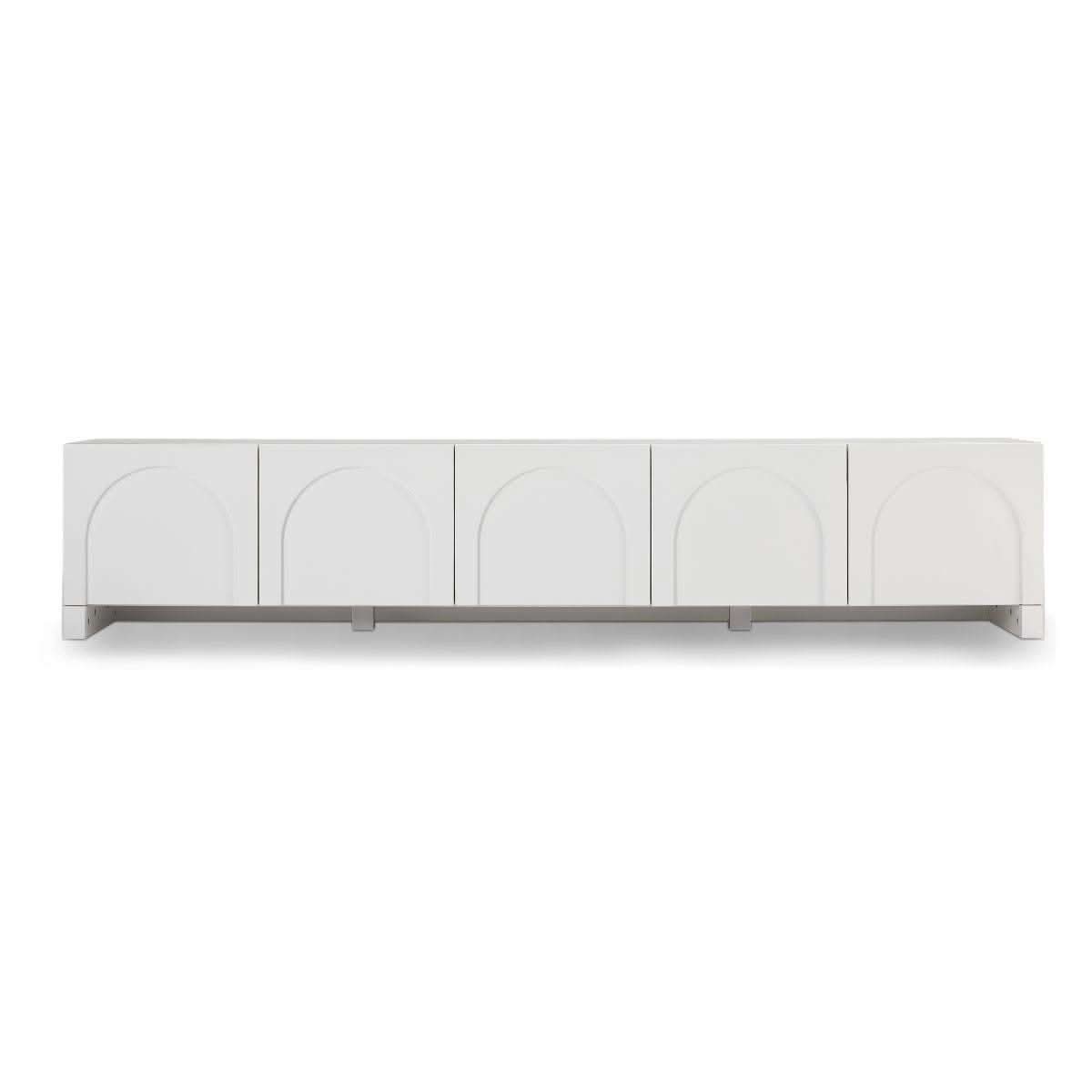 Dome White TV Cabinet Entertainment Center - 225cm