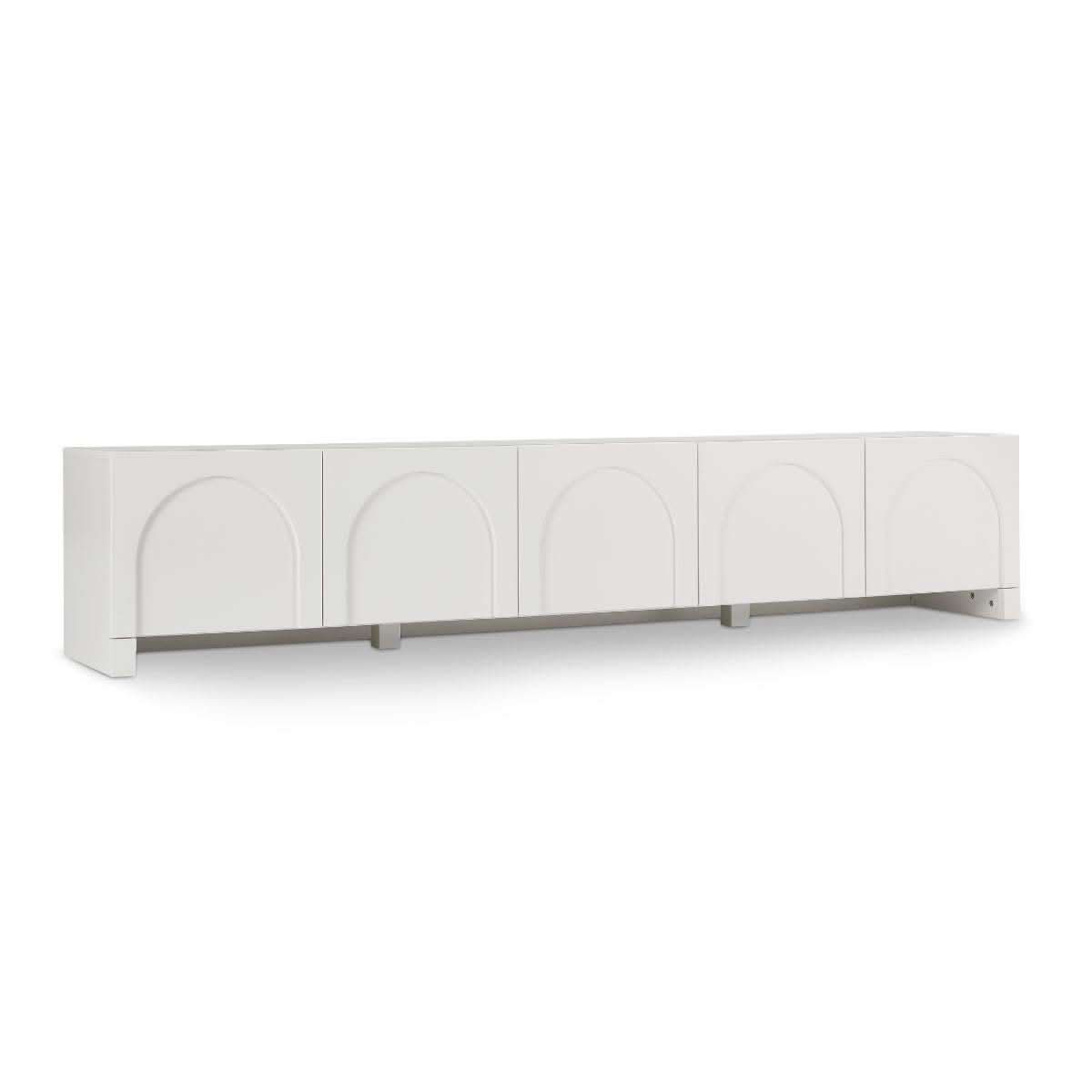 Dome White TV Cabinet Entertainment Center - 225cm