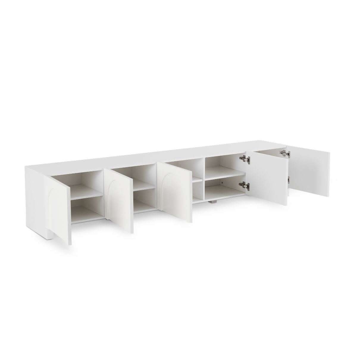 Dome White TV Cabinet Entertainment Center - 225cm