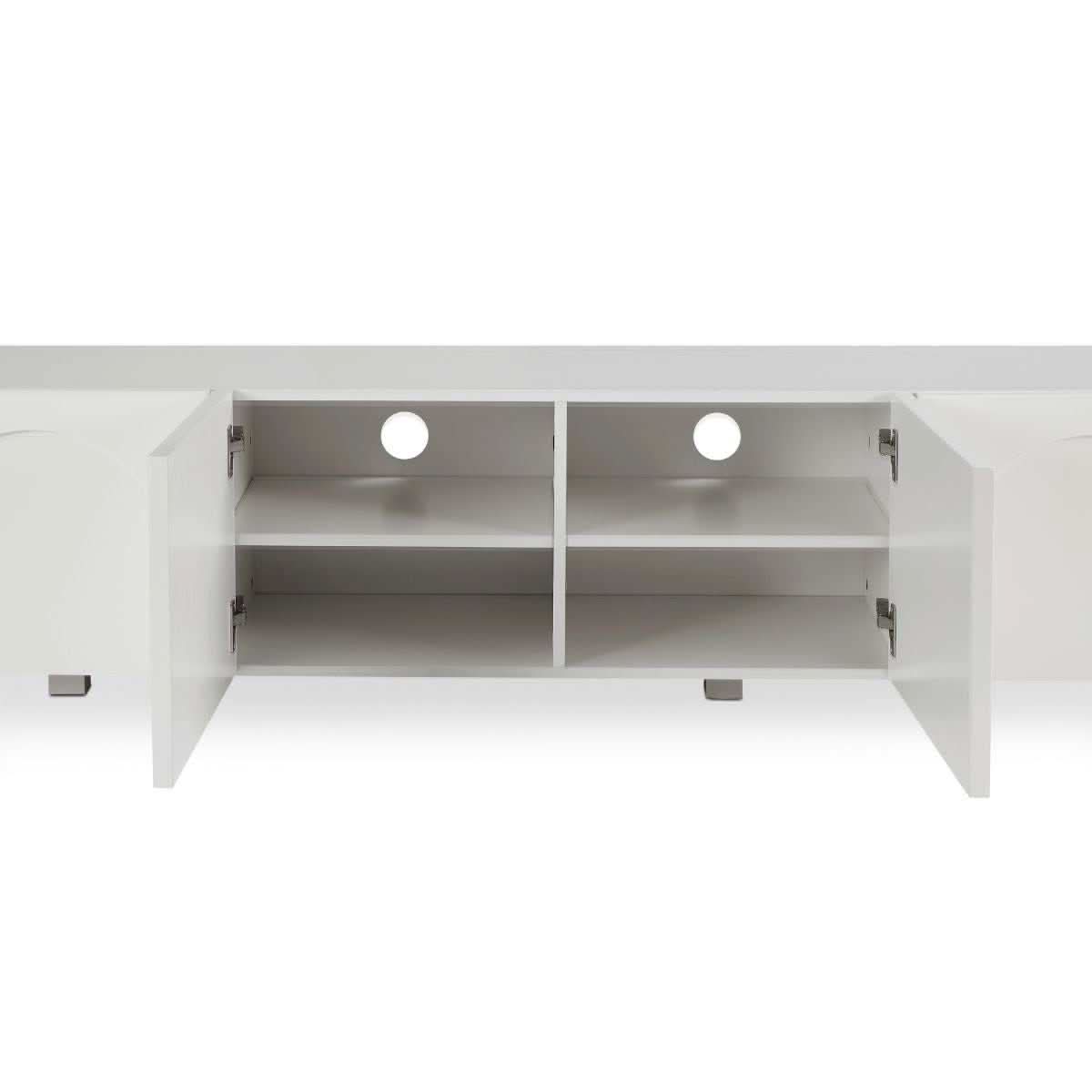 Dome White TV Cabinet Entertainment Center - 225cm