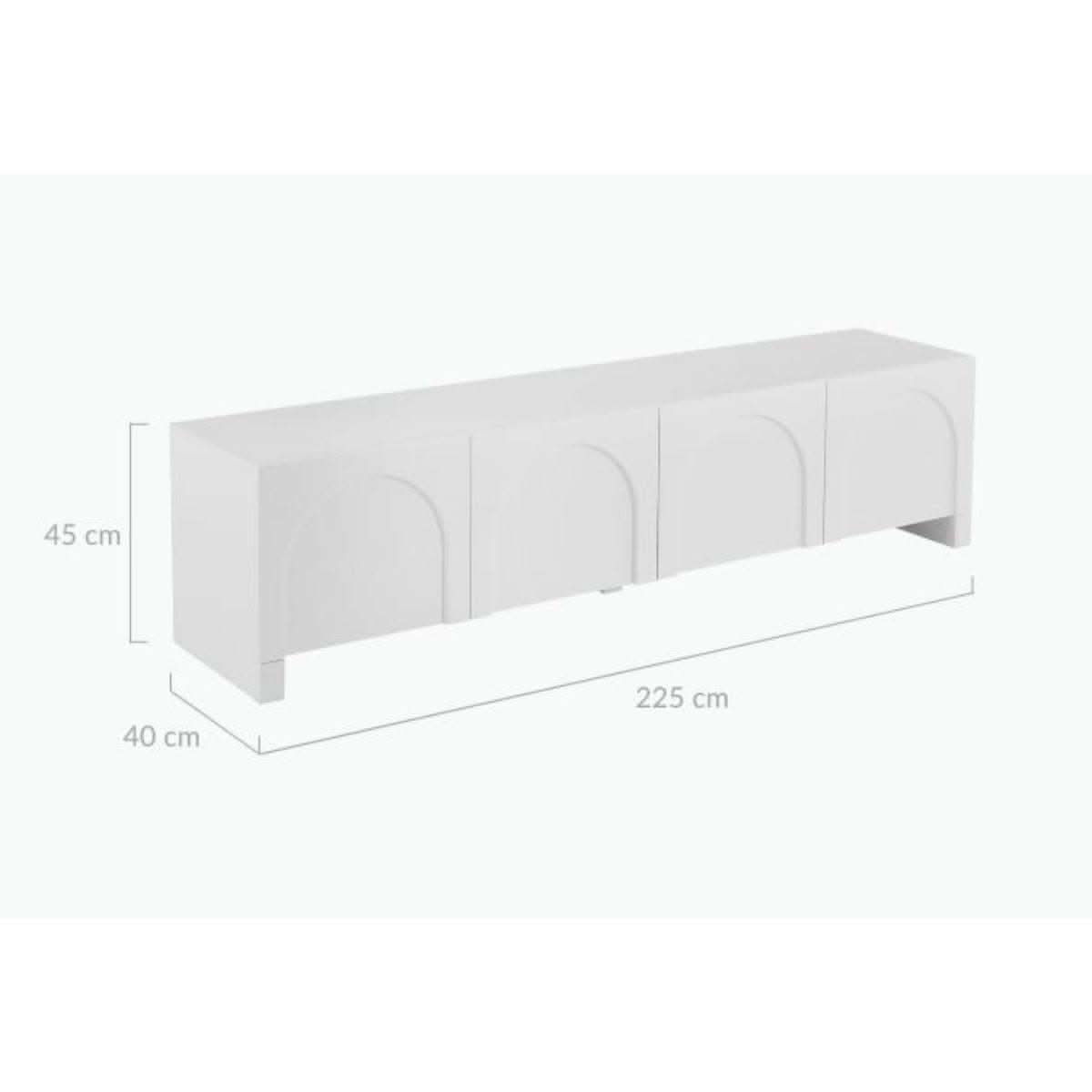 Dome White TV Cabinet Entertainment Center - 225cm