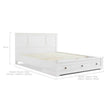 white wooden storage bed double