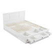 White king bed with drawer