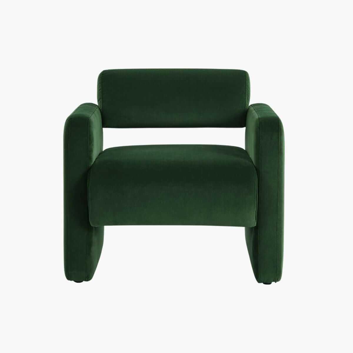 Lilah Modern Fabric Boucle Armchair - Basil Green
