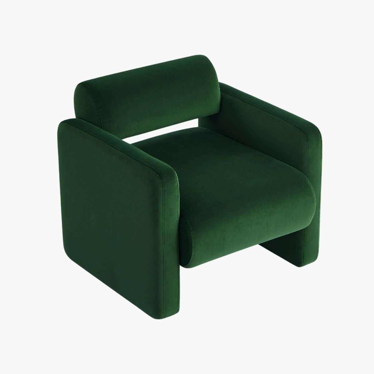 Lilah Modern Fabric Boucle Armchair - Basil Green