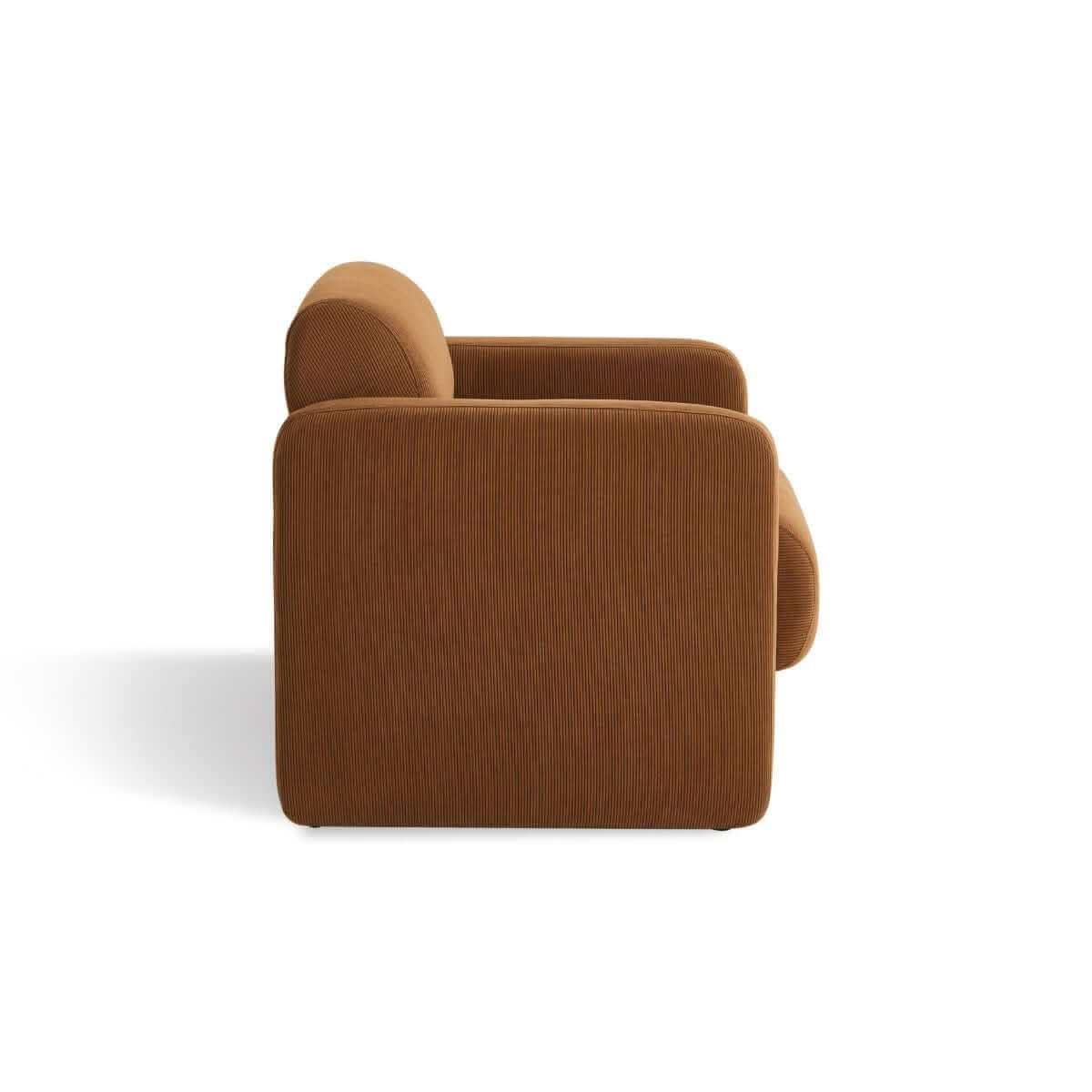 Lilah Modern Boucle Fabric Comfy Armchair - Burnt Orange