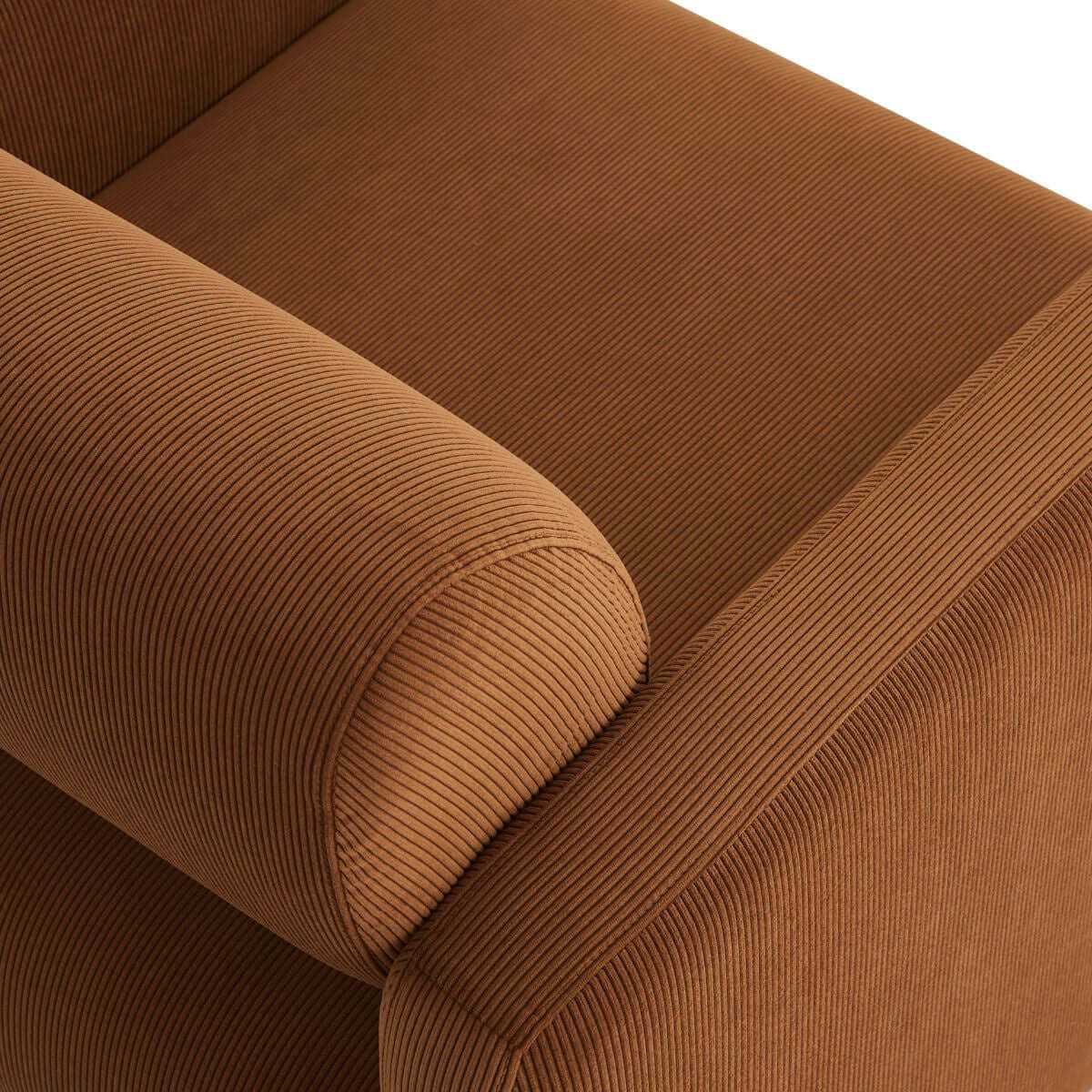 Lilah Modern Boucle Fabric Comfy Armchair - Burnt Orange
