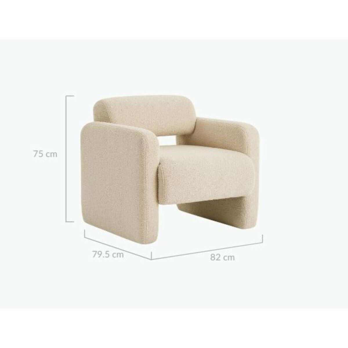 Lilah Modern Boucle Fabric Comfy Armchair - Burnt Orange