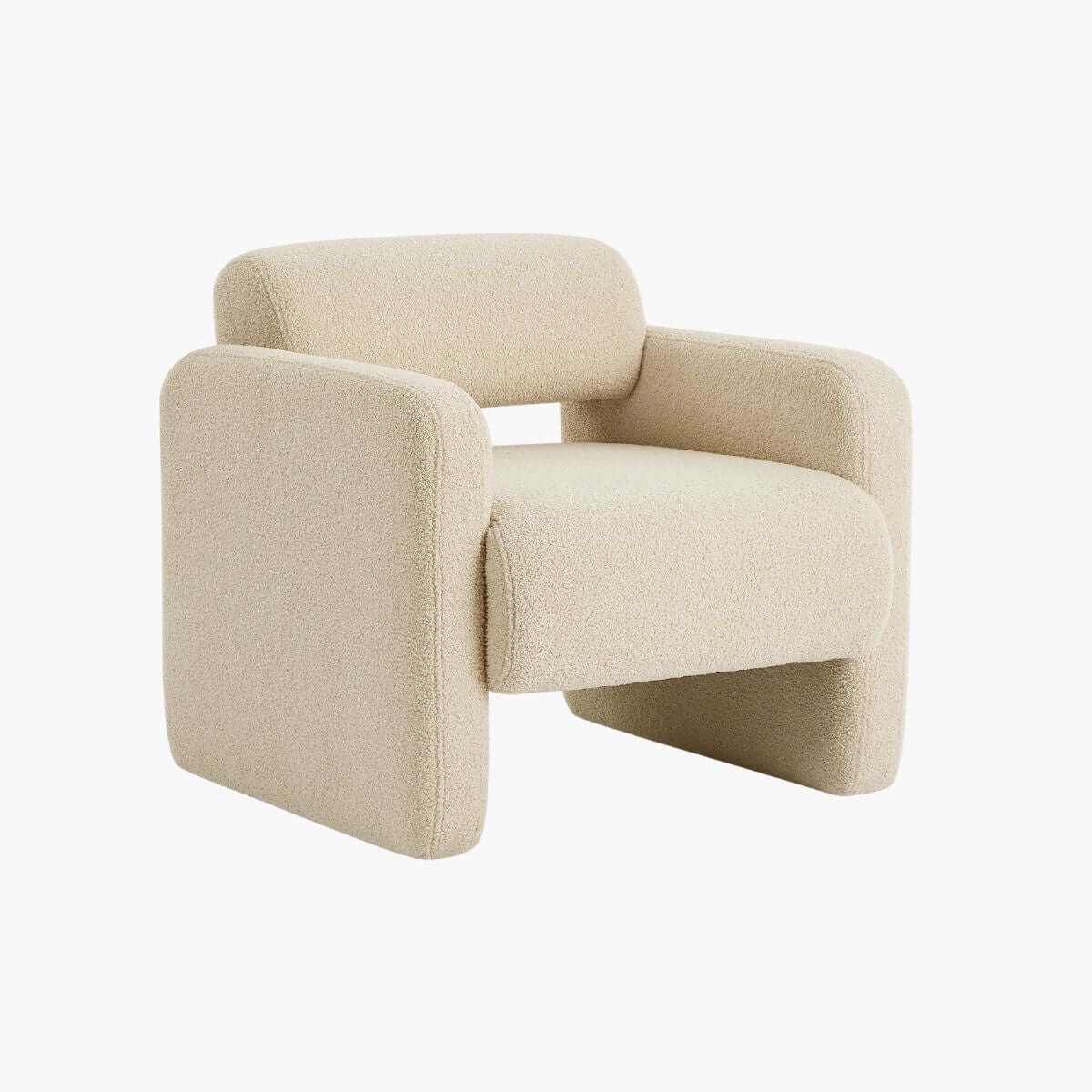 Lilah Modern Boucle Armchair - Light Sand