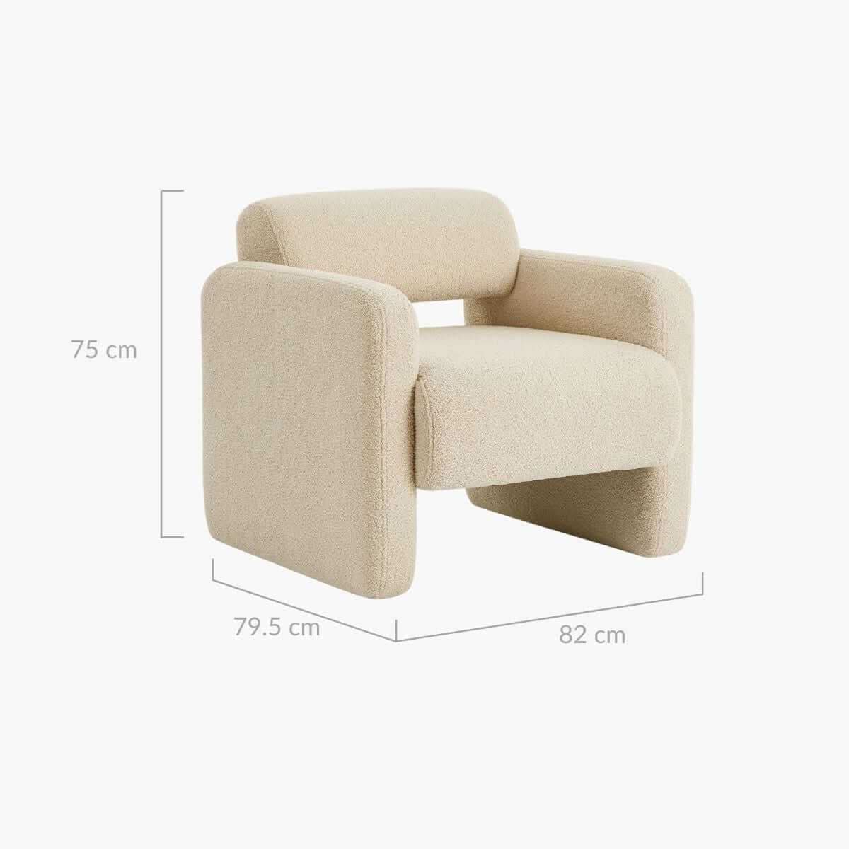 Lilah Modern Boucle Armchair - Light Sand
