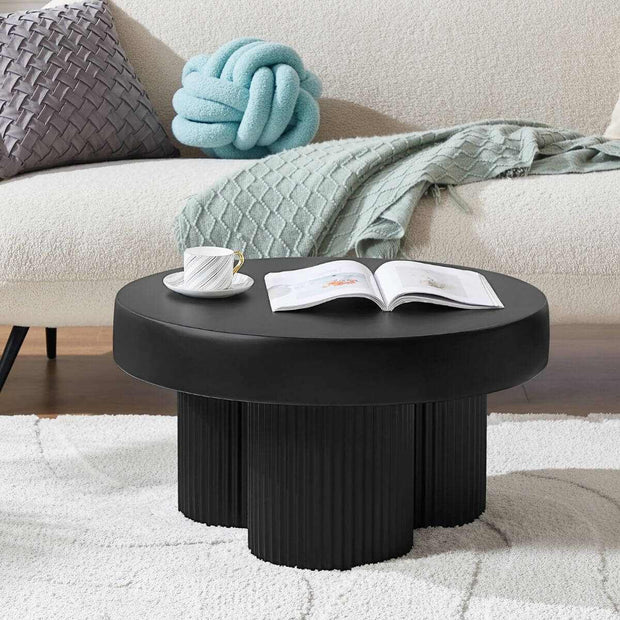 Ribbed Black Coffee Table