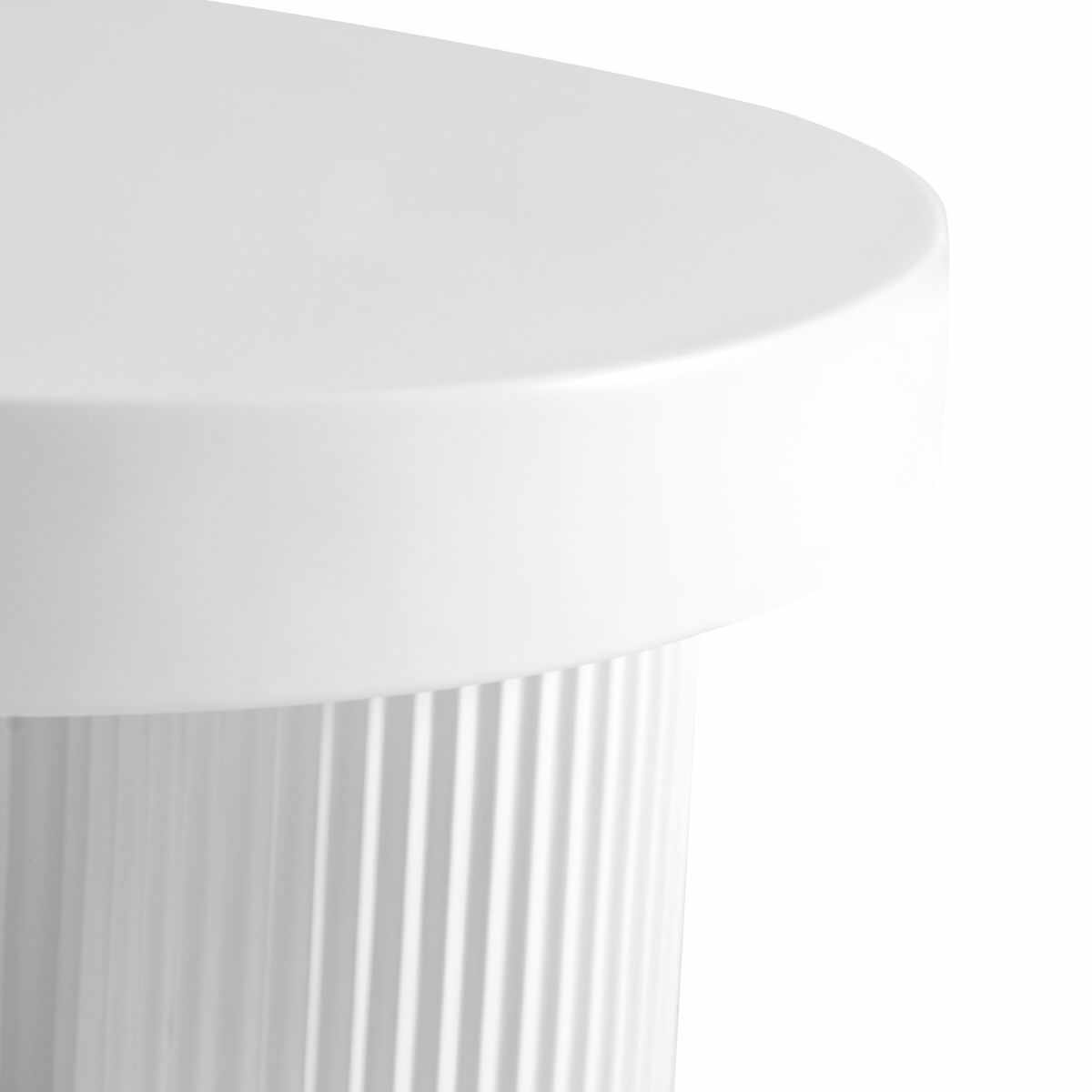 Maya Ribbed White Round Coffee Table