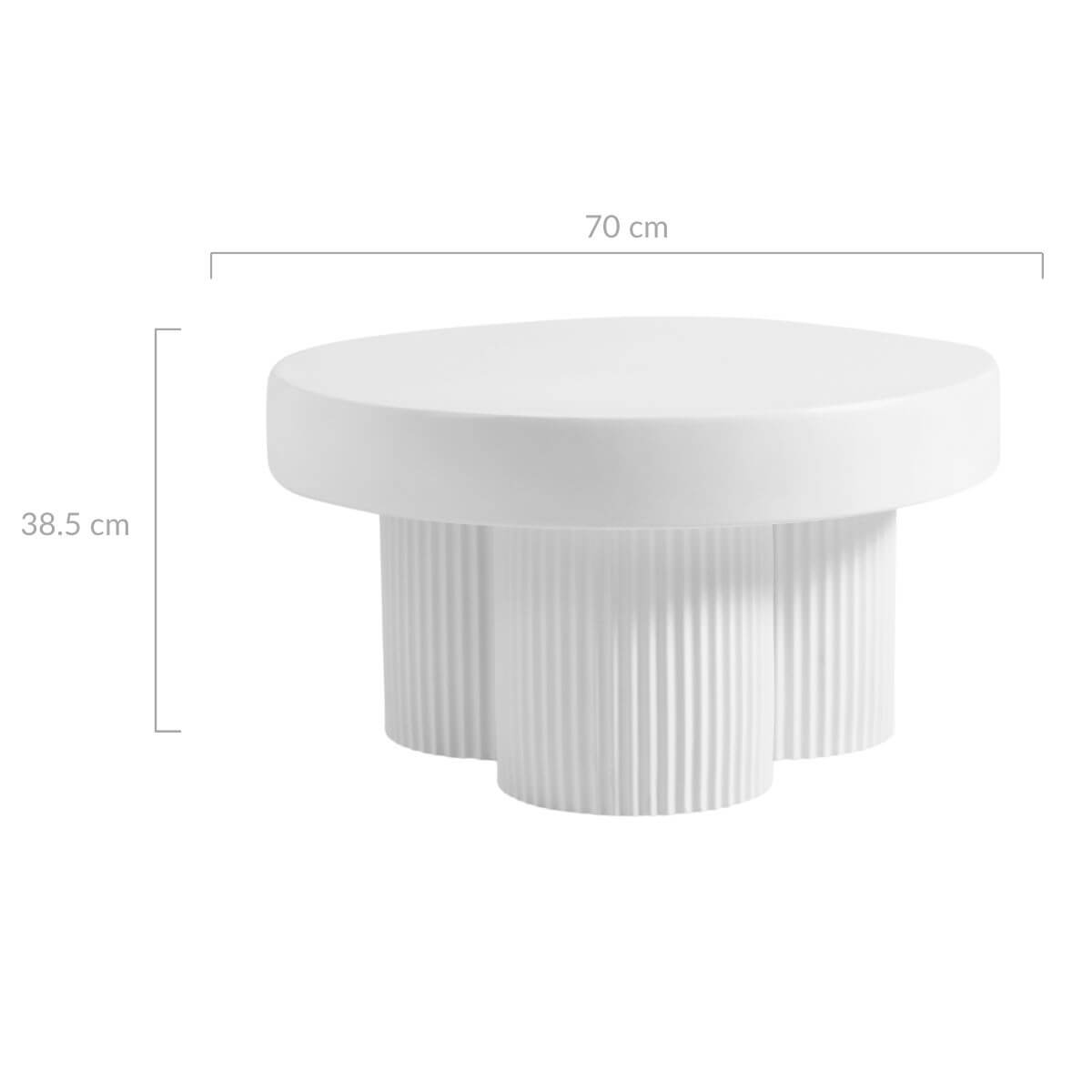 Maya Ribbed White Round Coffee Table