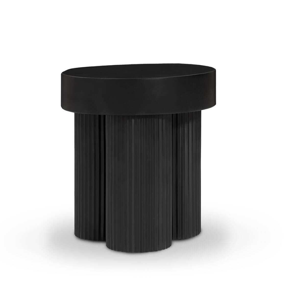 Maya Ribbed Side Table - Black