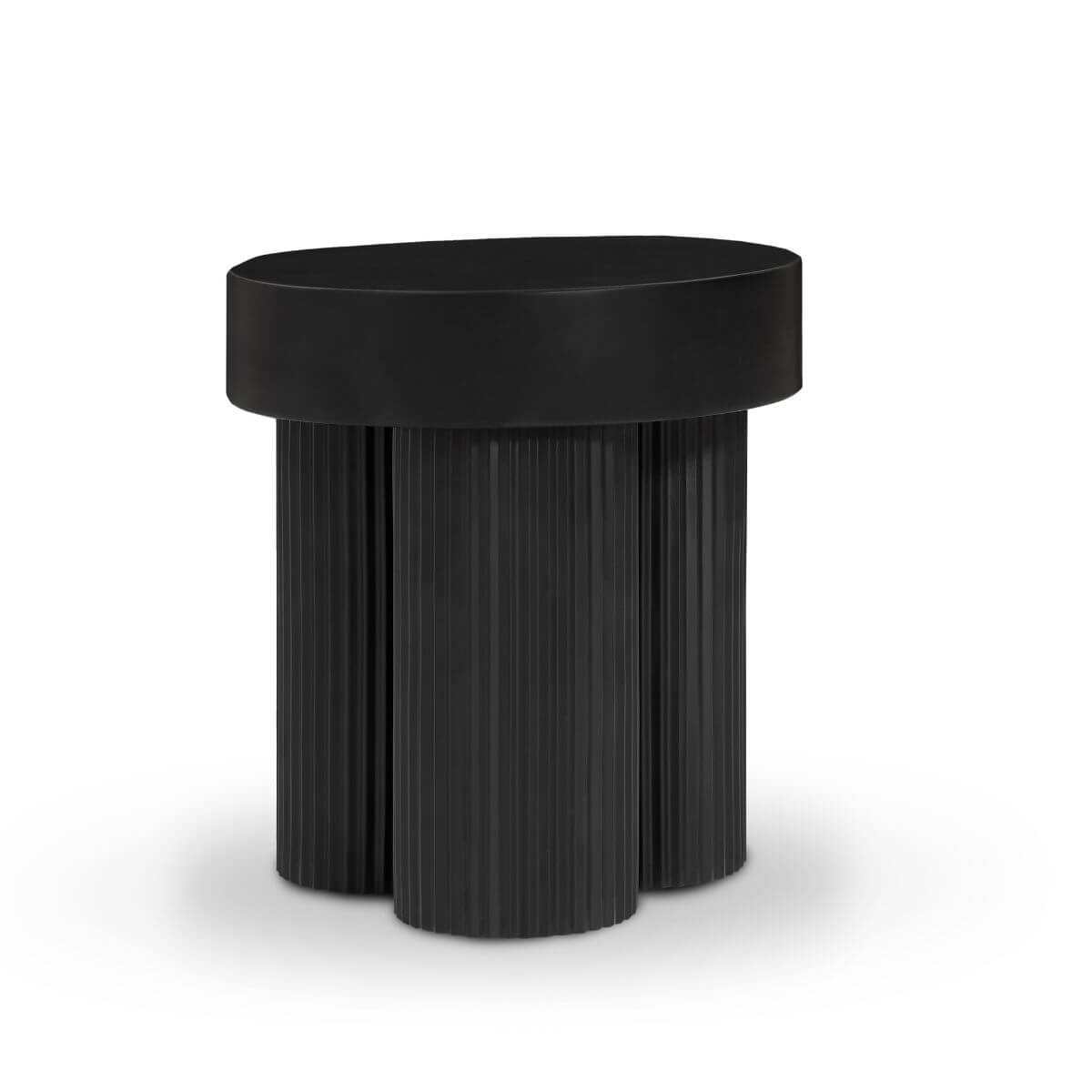 black ribbed bedside table