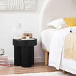 black ribbed bedside table