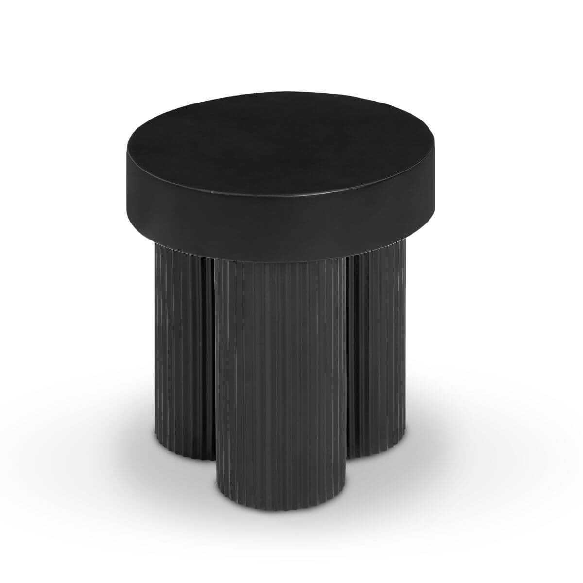 Maya Ribbed Side Table - Black