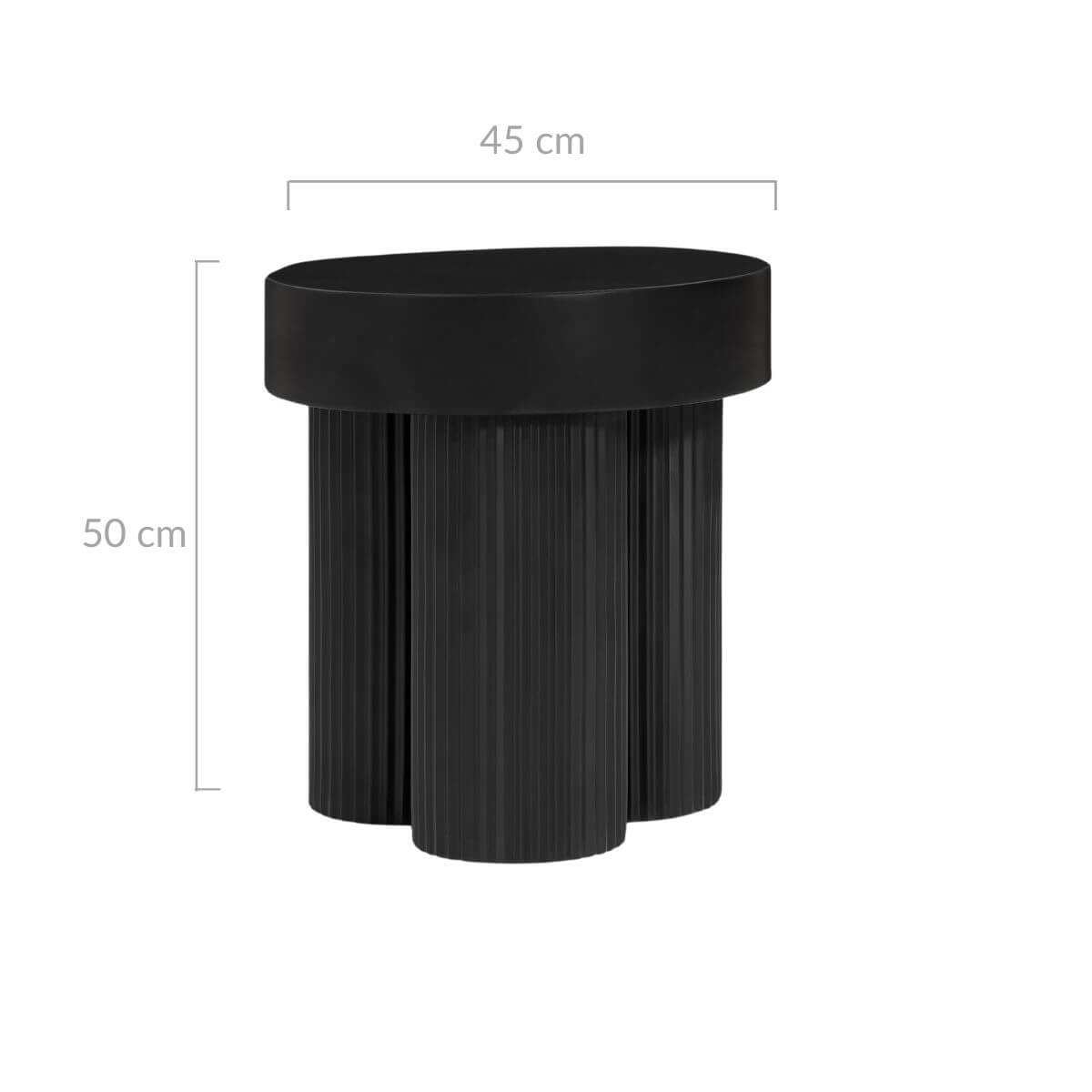 Maya Ribbed Side Table - Black