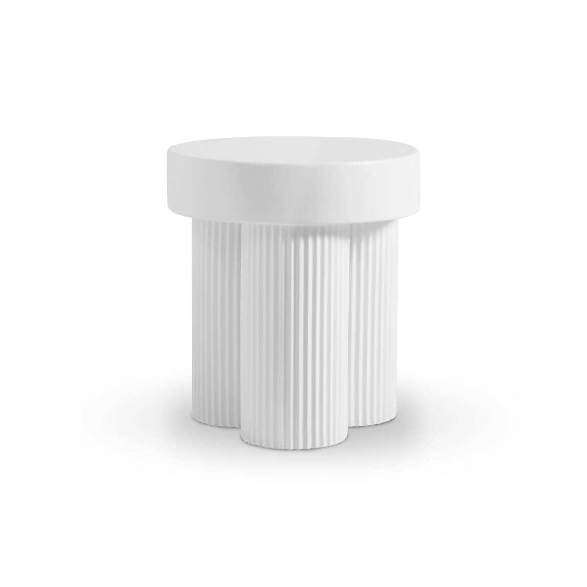 Maya White Ribbed Side Table