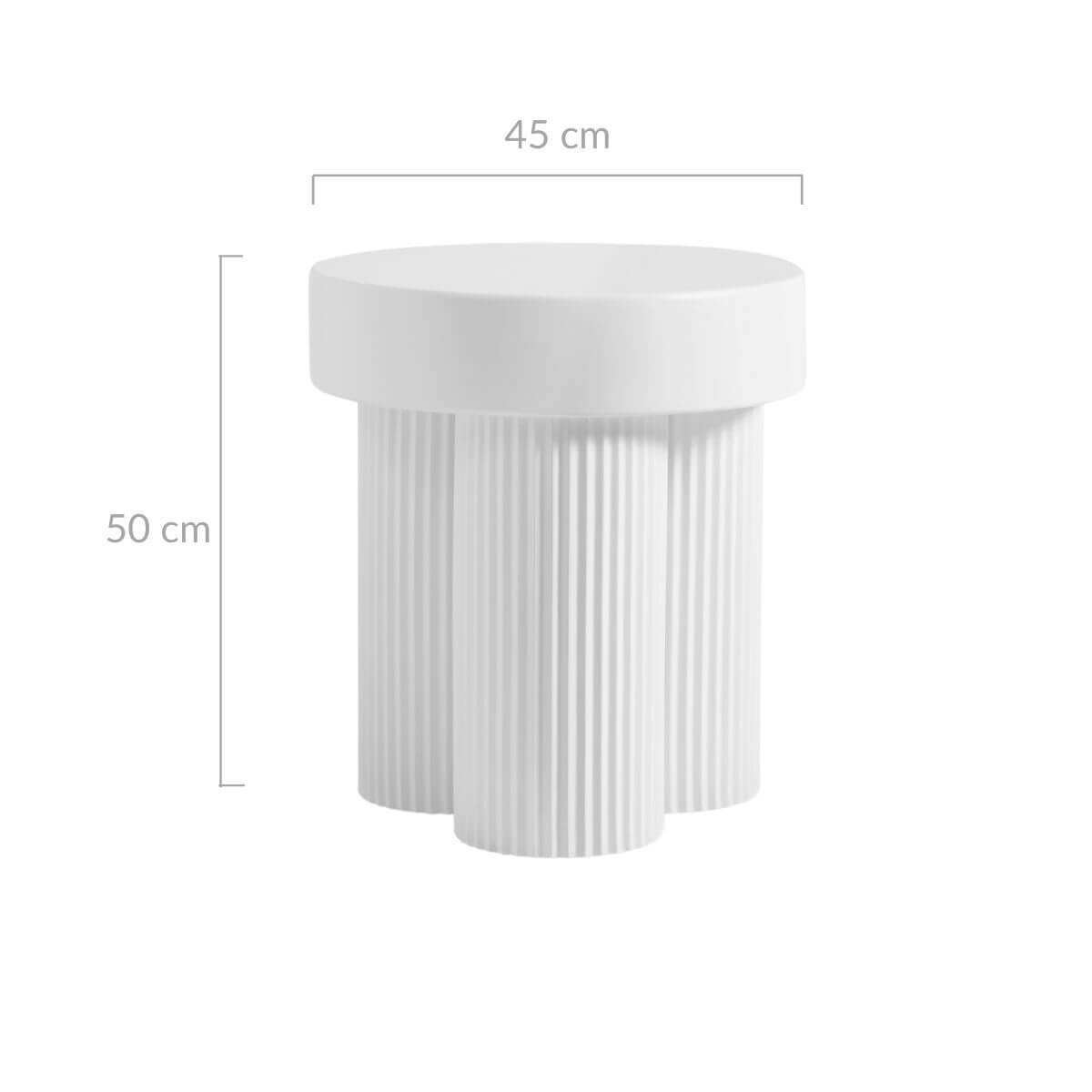 Maya White Ribbed Side Table