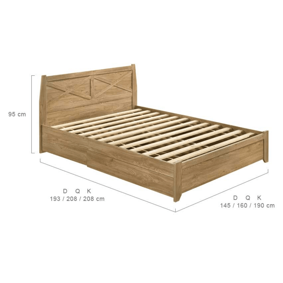 Natural Wooden queen Bed Frame