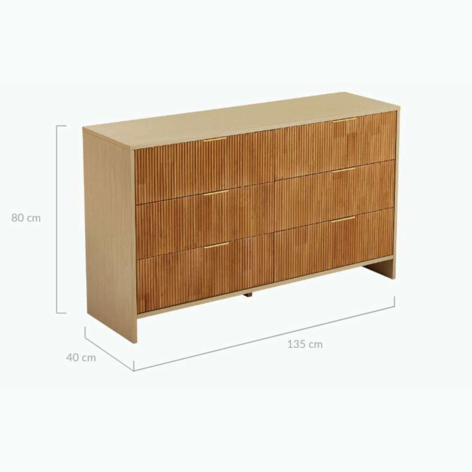 Misty Wood 6 Drawer Chest