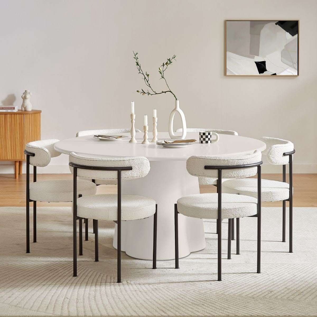 Sora Round Dining Room Table - White