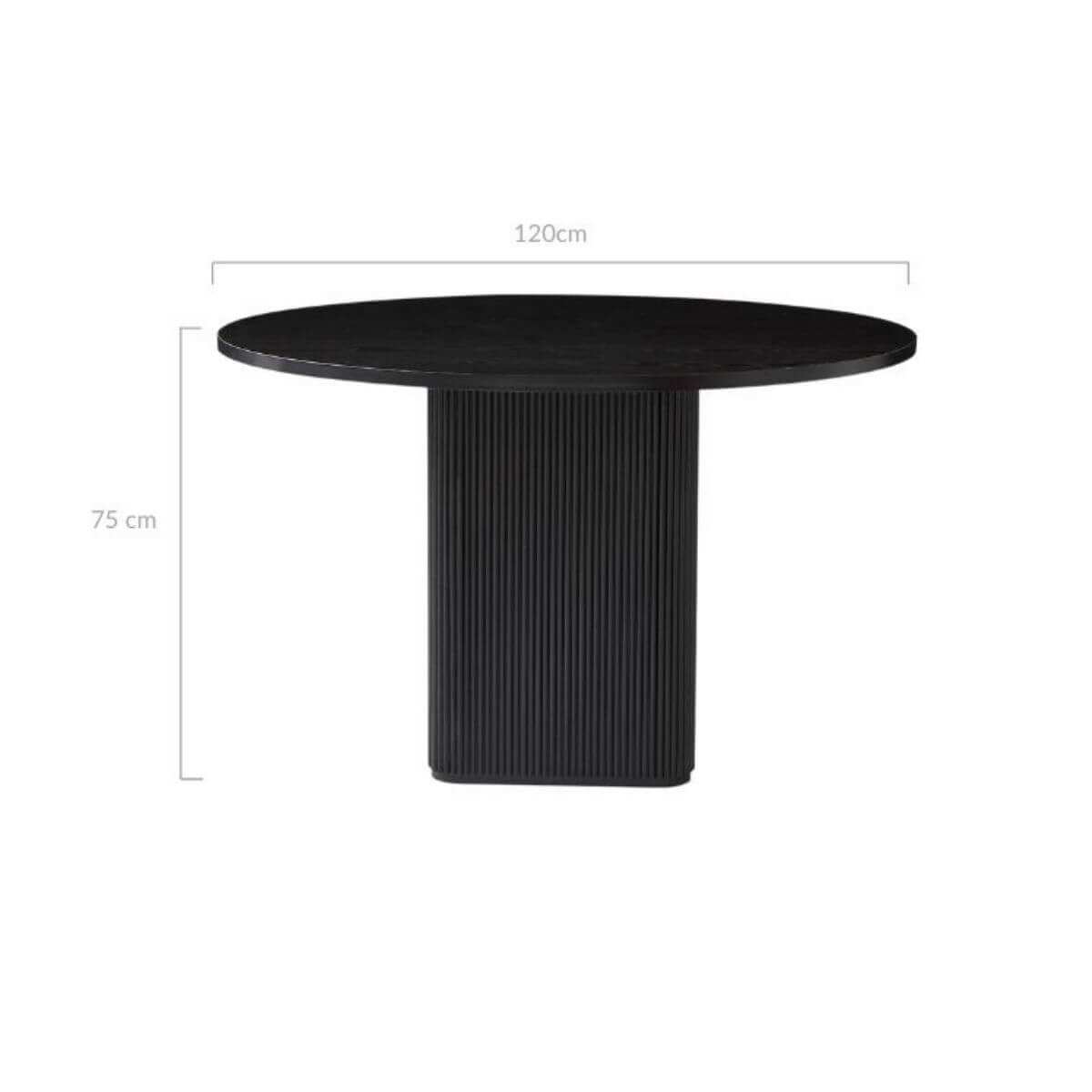 Tate 4 Seater Black Column Round Dining Table
