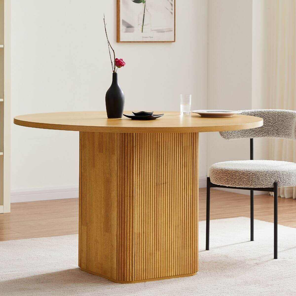 Tate 4 Seater Column Dining Table in Natural