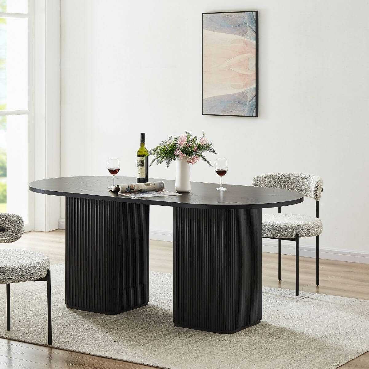 Tate 6 Seater Black Dining Room Table