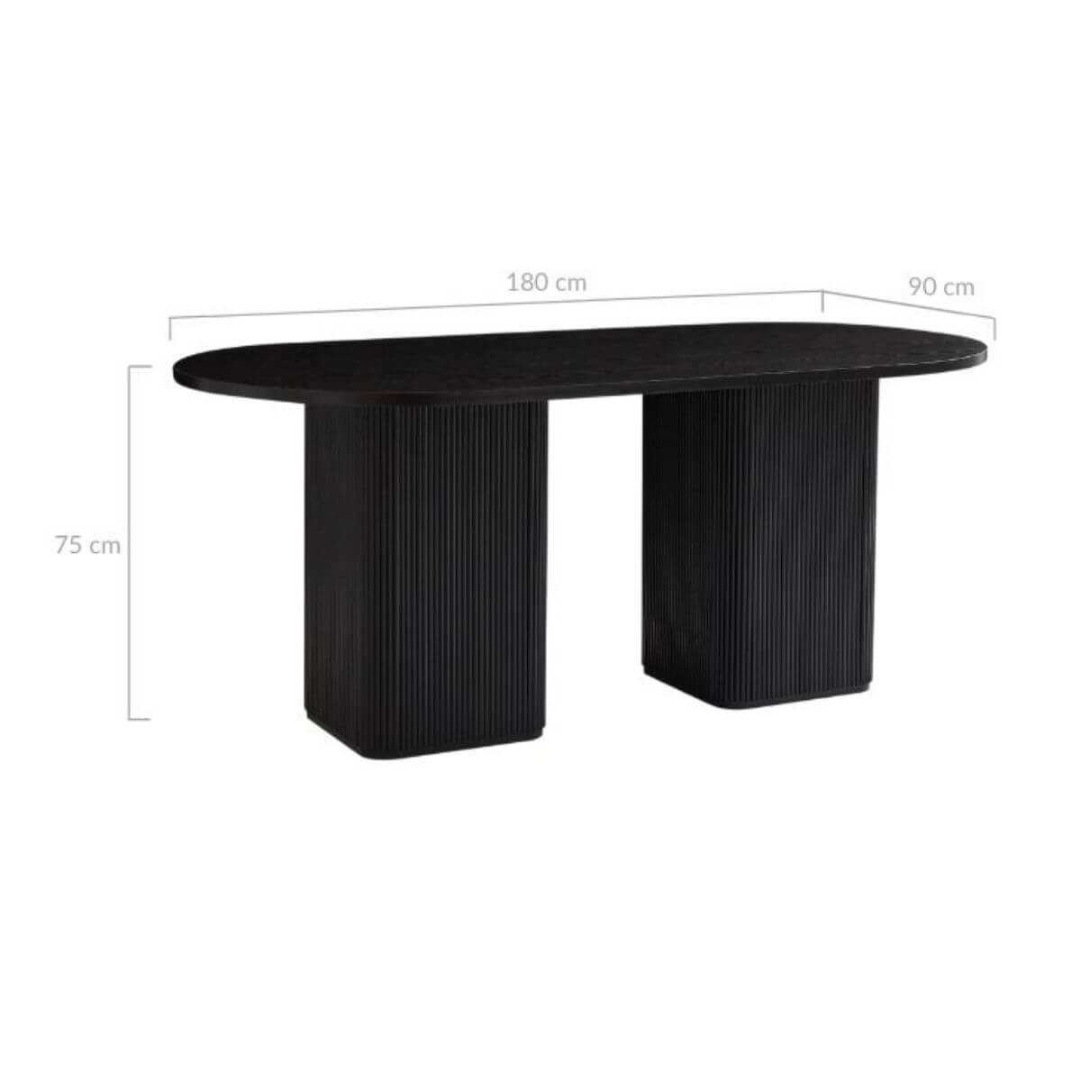Tate 6 Seater Black Dining Room Table