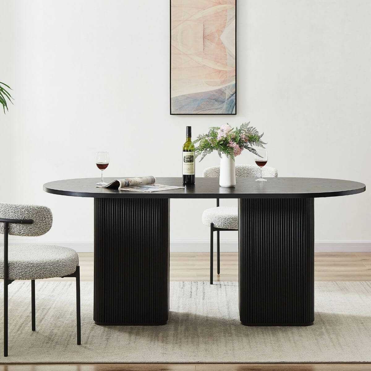 Tate 6 Seater Black Dining Room Table