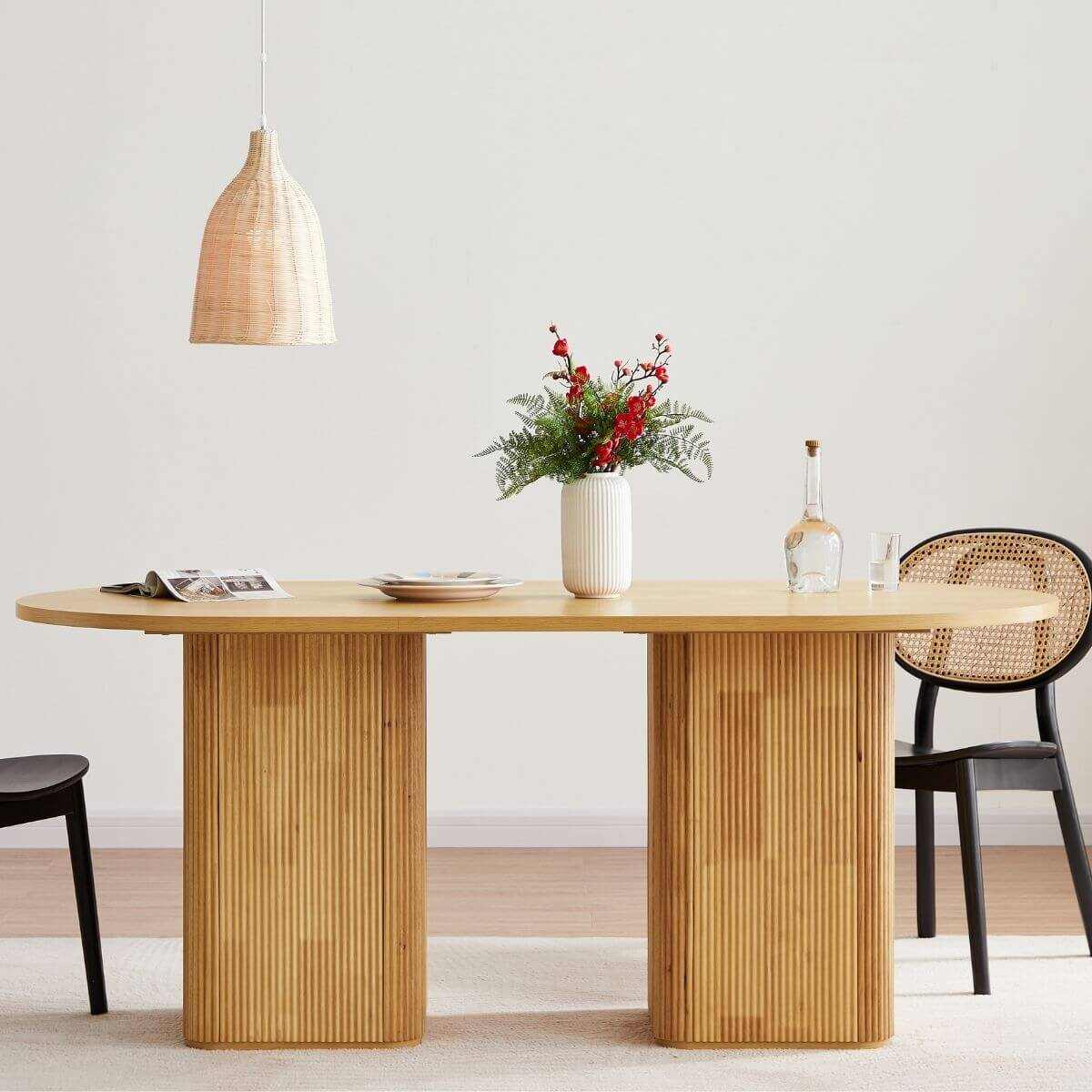 Tate Column Round Dining Table for 6 - Natural
