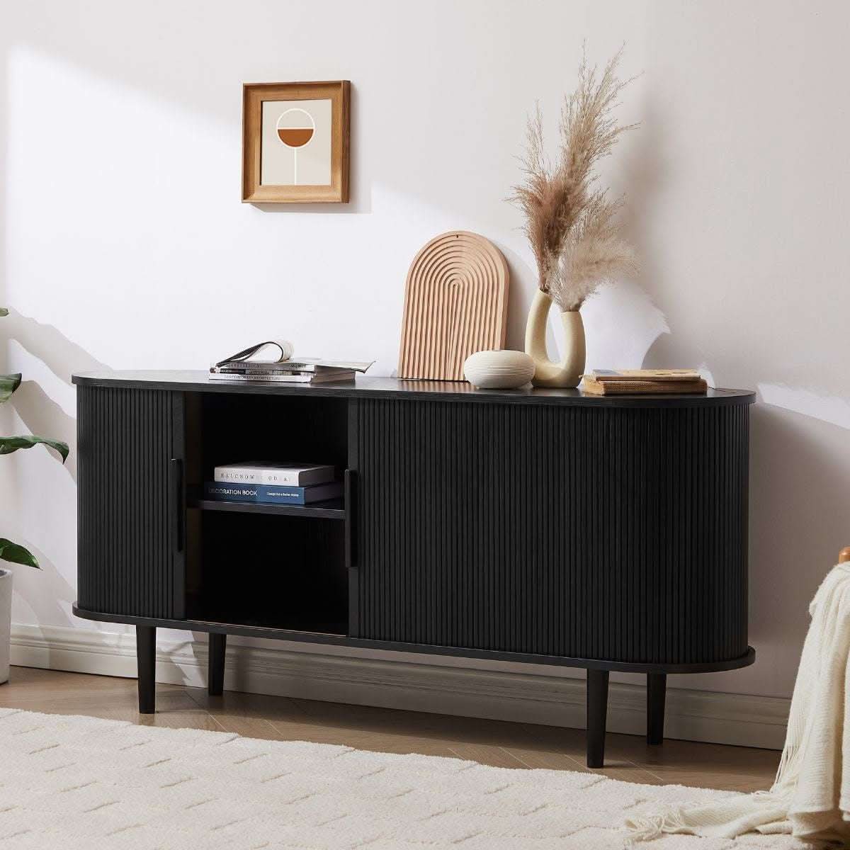 Tate 160cm Modern Sideboard Black