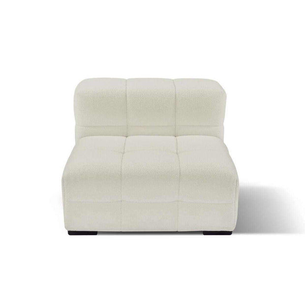 white boucle chair