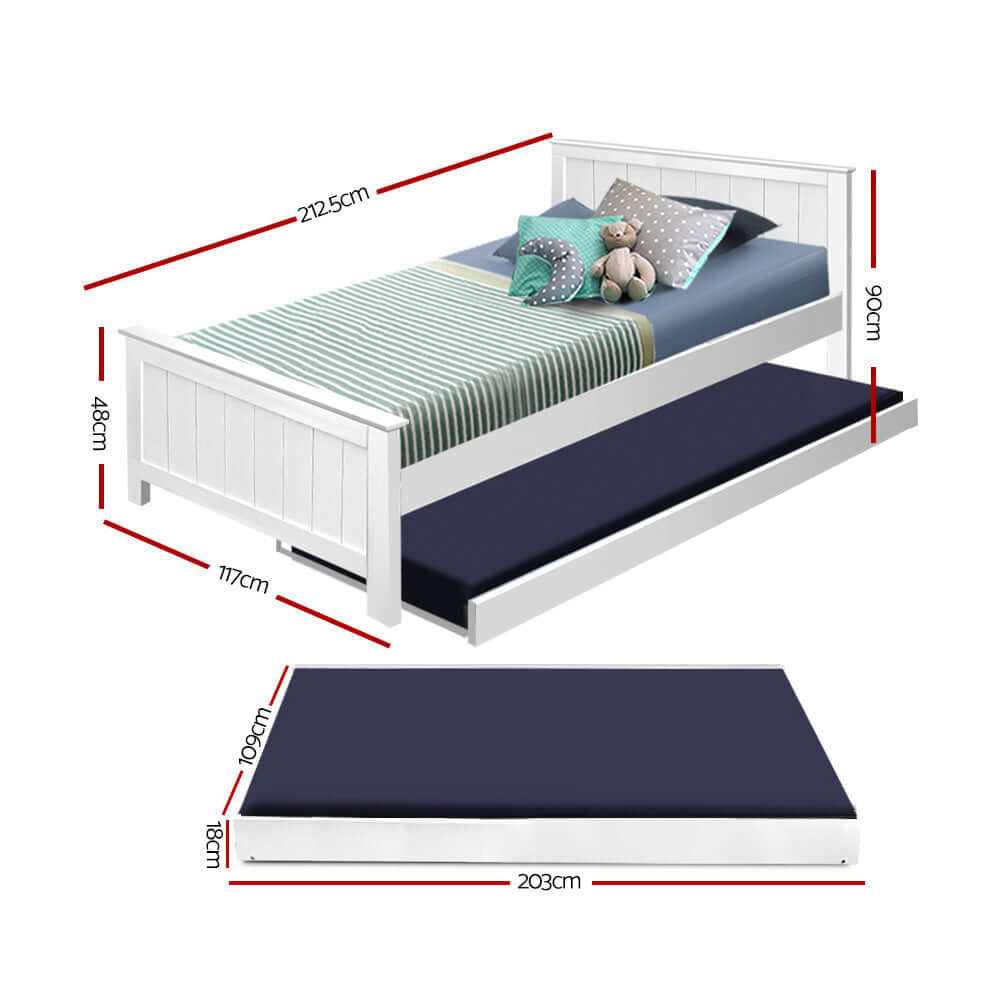 king single bed frame with trundle