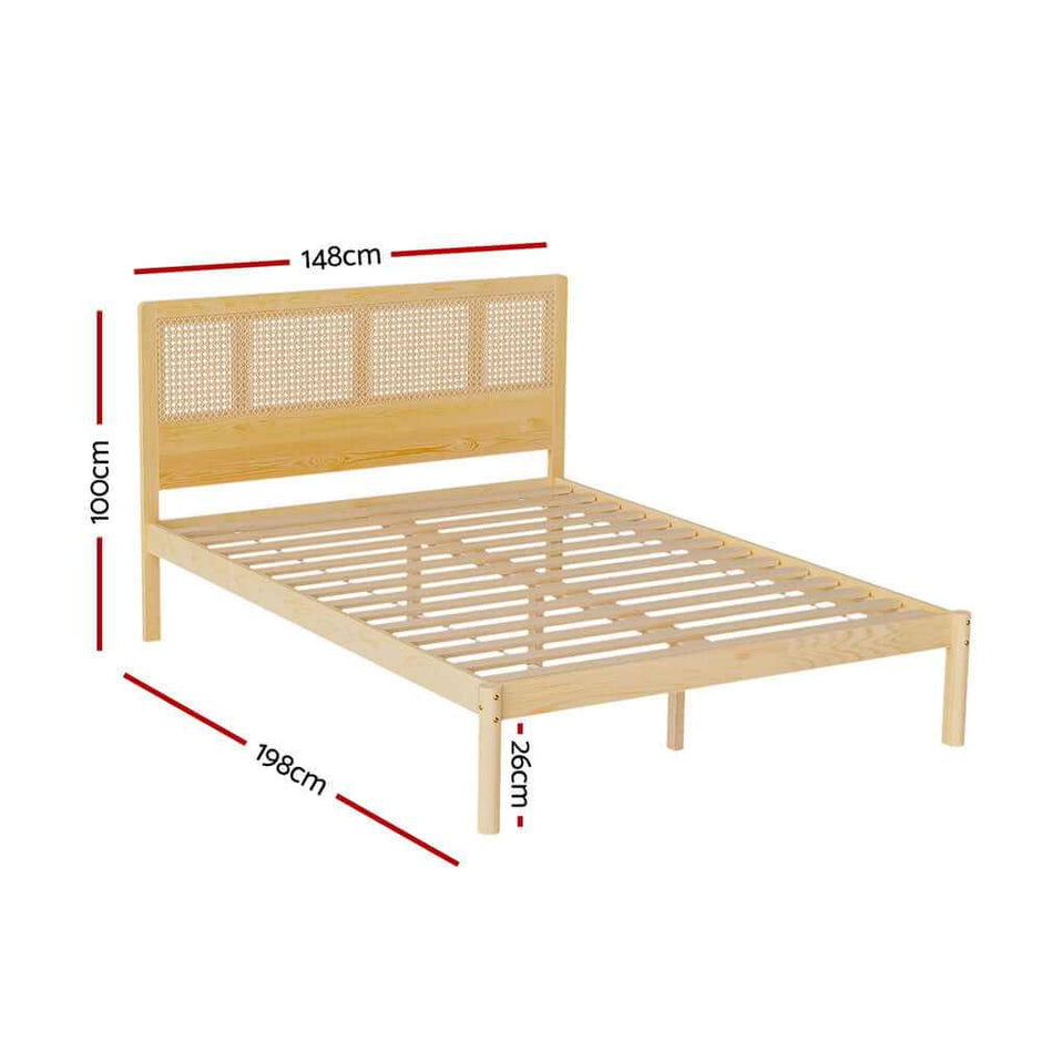 rattan bed frame double