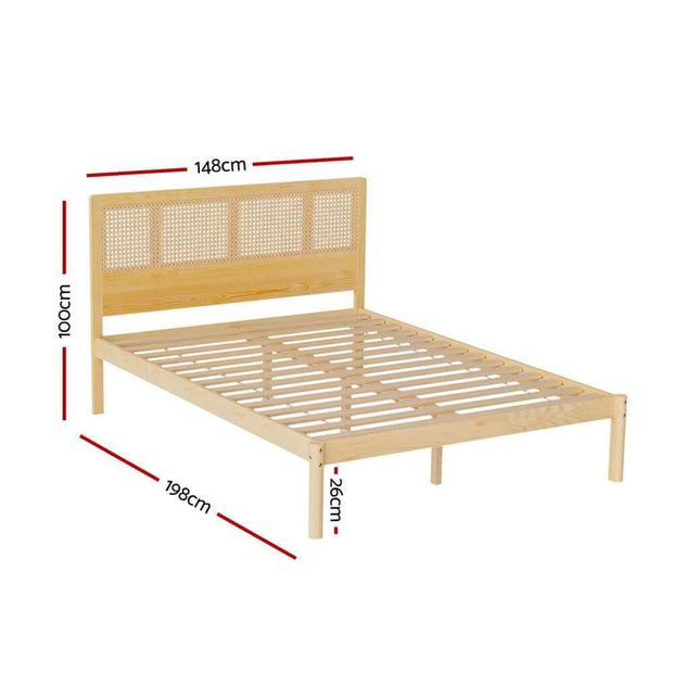 rattan bed frame double