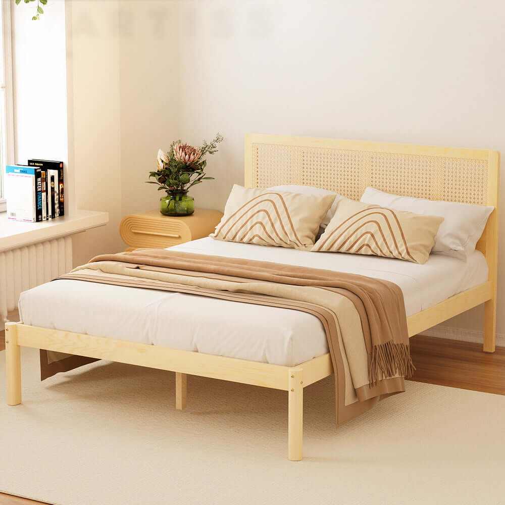 rattan bed frame double