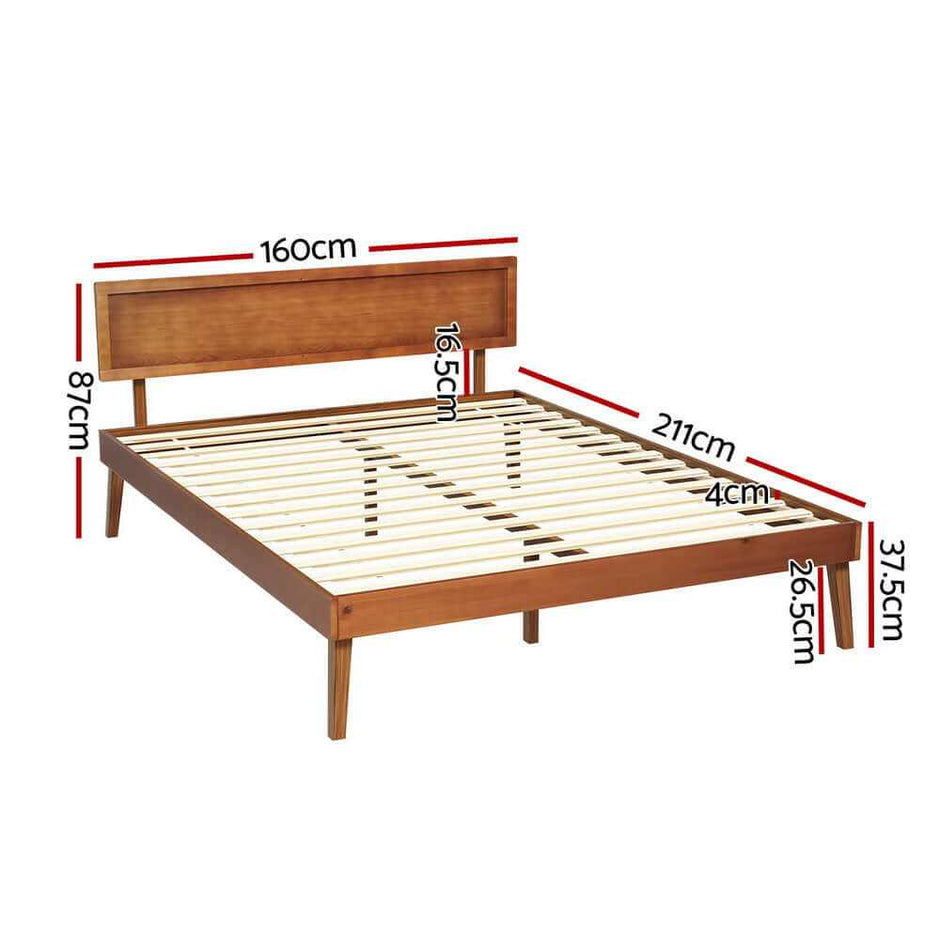 queen size bed frame walnut