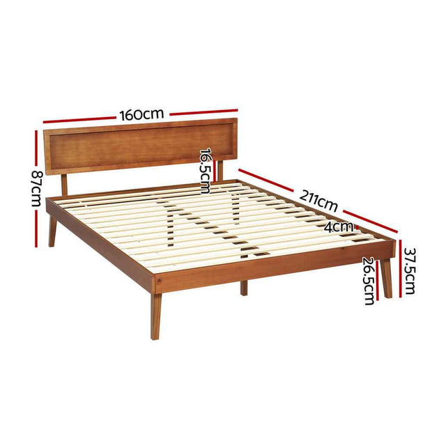 queen size bed frame walnut