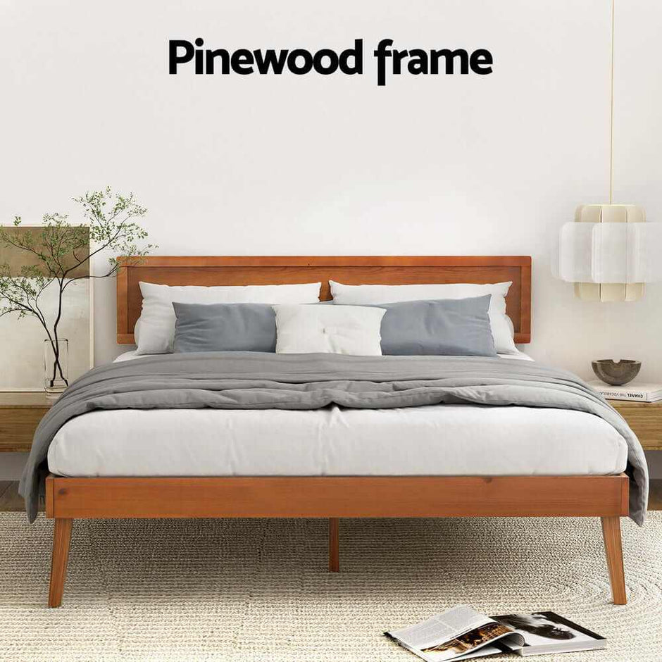 queen size bed frame walnut