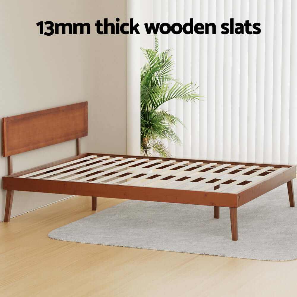 queen size bed frame walnut