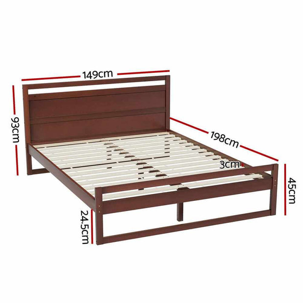 walnut bed frame double